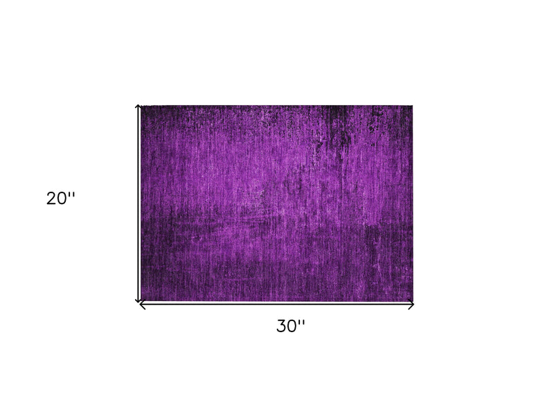 2' X 3' Purple Abstract Washable Non Skid Indoor Outdoor Area Rug