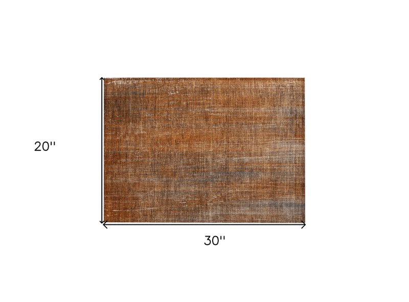 2' X 3' Orange Striped Washable Non Skid Indoor Outdoor Area Rug