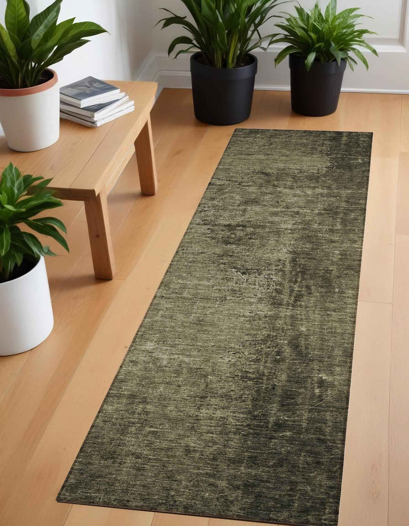 8' Runner Gray Abstract Washable Non Skid Indoor Outdoor Runner Rug