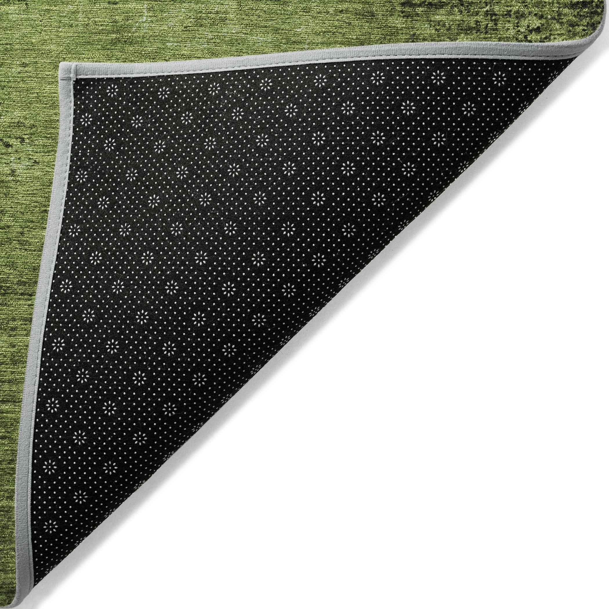 2' X 3' Green Abstract Washable Non Skid Indoor Outdoor Area Rug