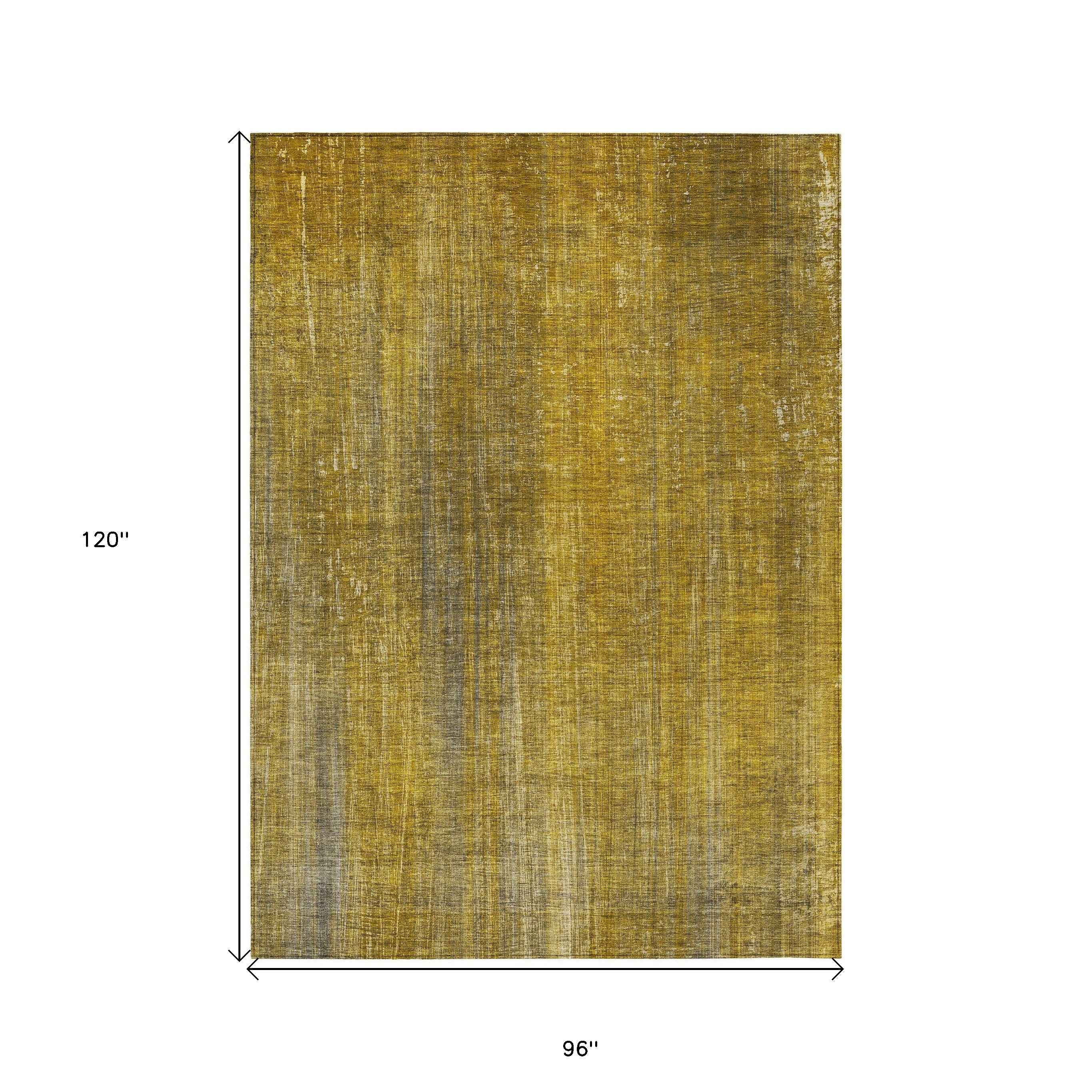 8' X 10' Chocolate Striped Washable Non Skid Indoor Outdoor Area Rug