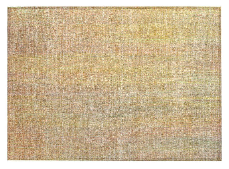 2' X 3' Yellow and Orange Striped Washable Non Skid Indoor Outdoor Area Rug