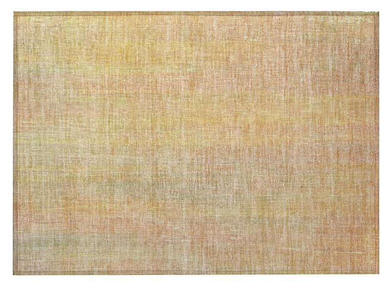 2' X 3' Yellow and Orange Striped Washable Non Skid Indoor Outdoor Area Rug