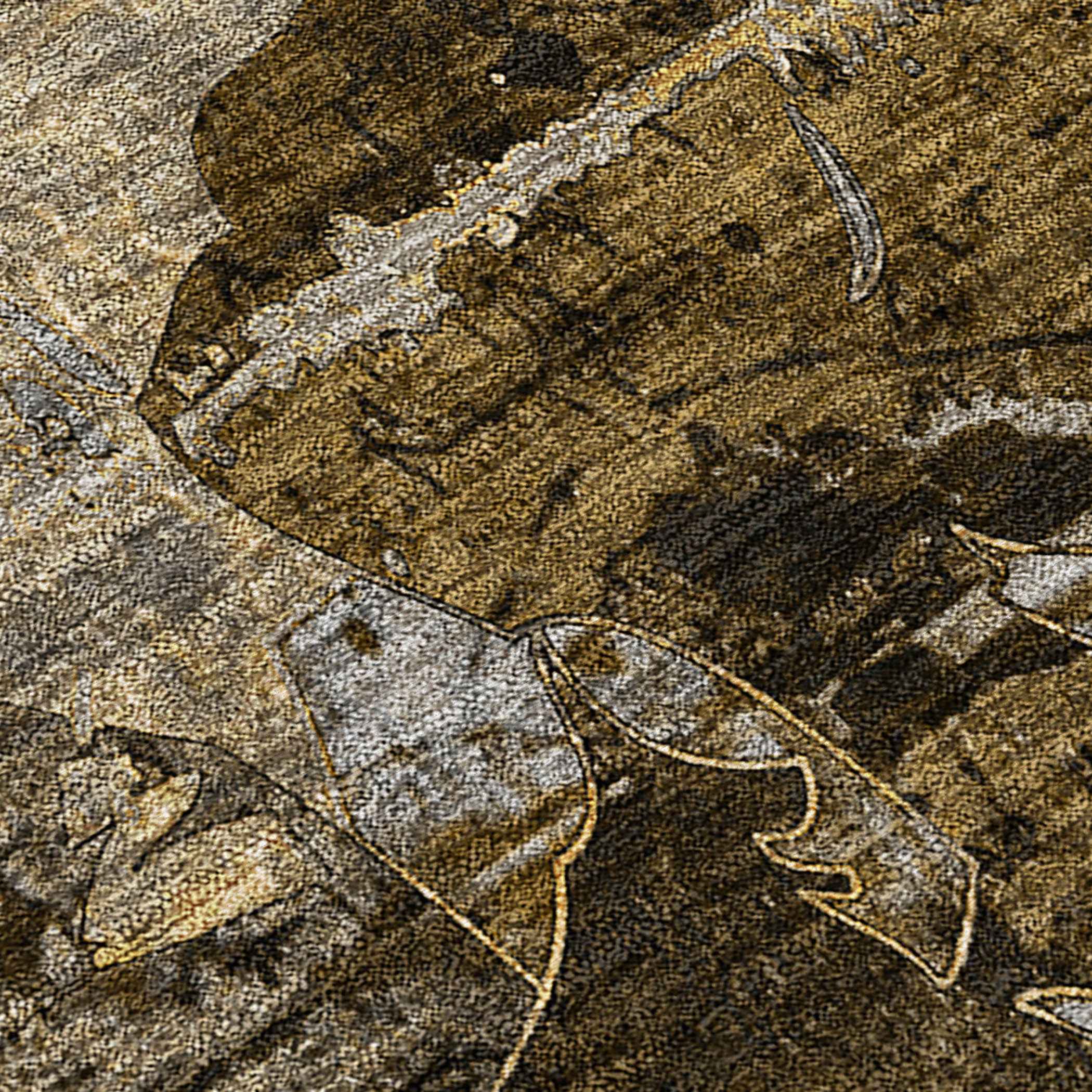 2' X 8' Brown Terracotta and Gray Abstract Washable Indoor Outdoor Runner Rug