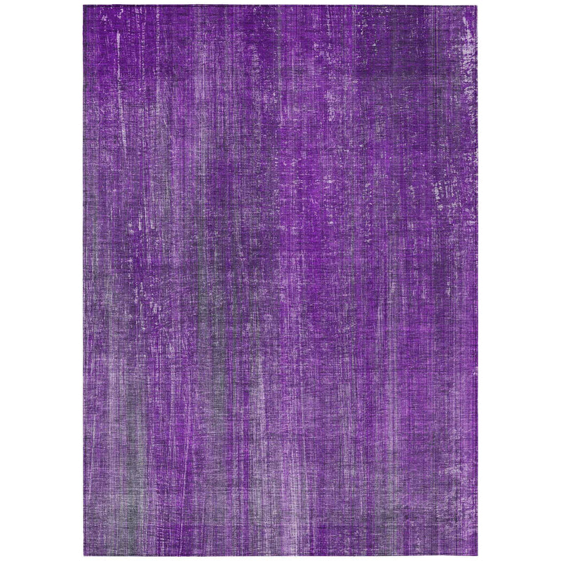 3' X 5' Purple Striped Washable Non Skid Indoor Outdoor Area Rug