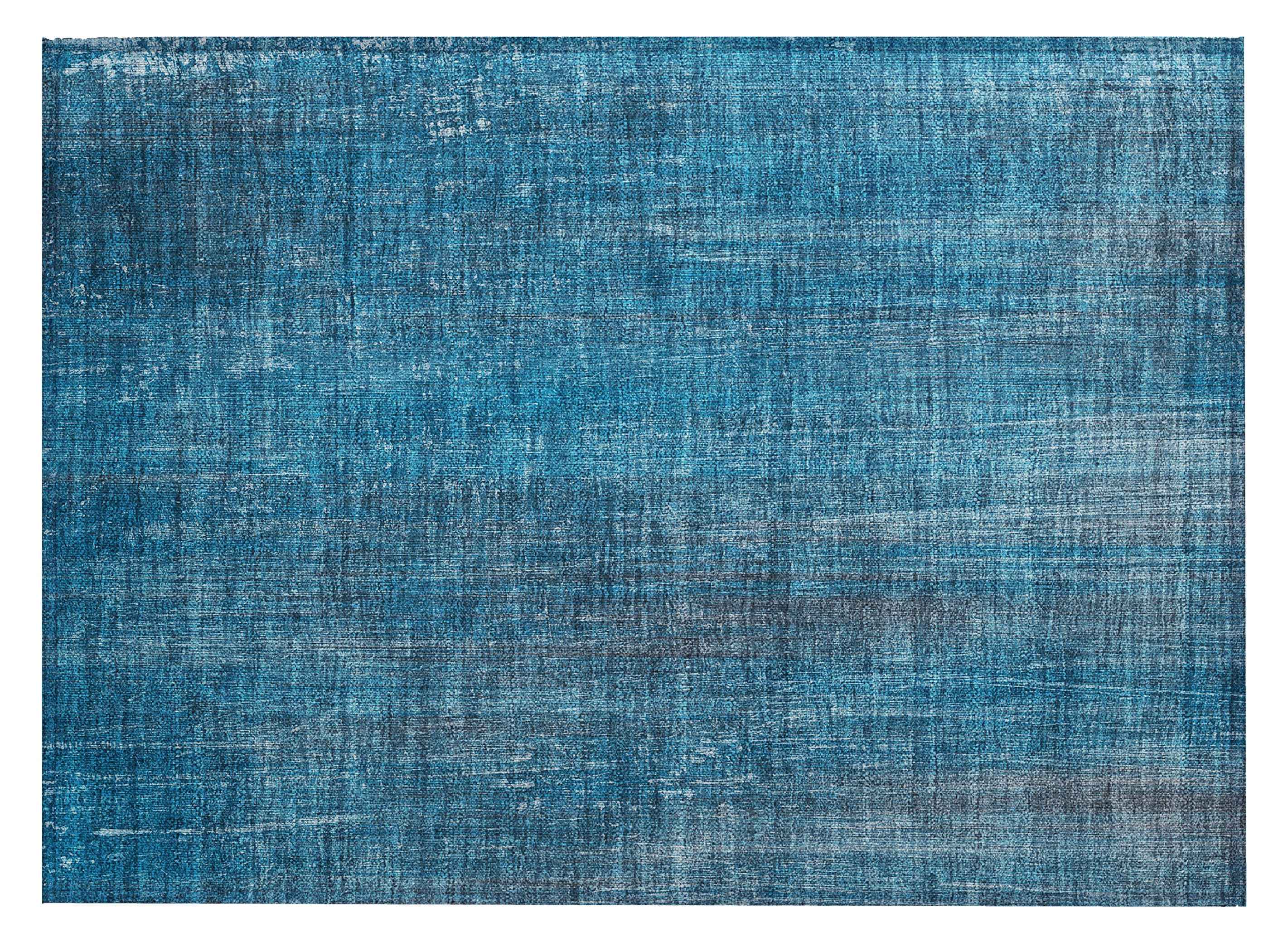 2' X 3' Blue Striped Washable Non Skid Indoor Outdoor Area Rug
