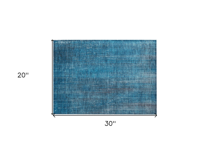 2' X 3' Blue Striped Washable Non Skid Indoor Outdoor Area Rug