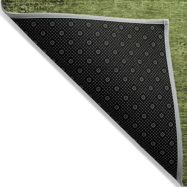 3' X 5' Green Abstract Washable Non Skid Indoor Outdoor Area Rug