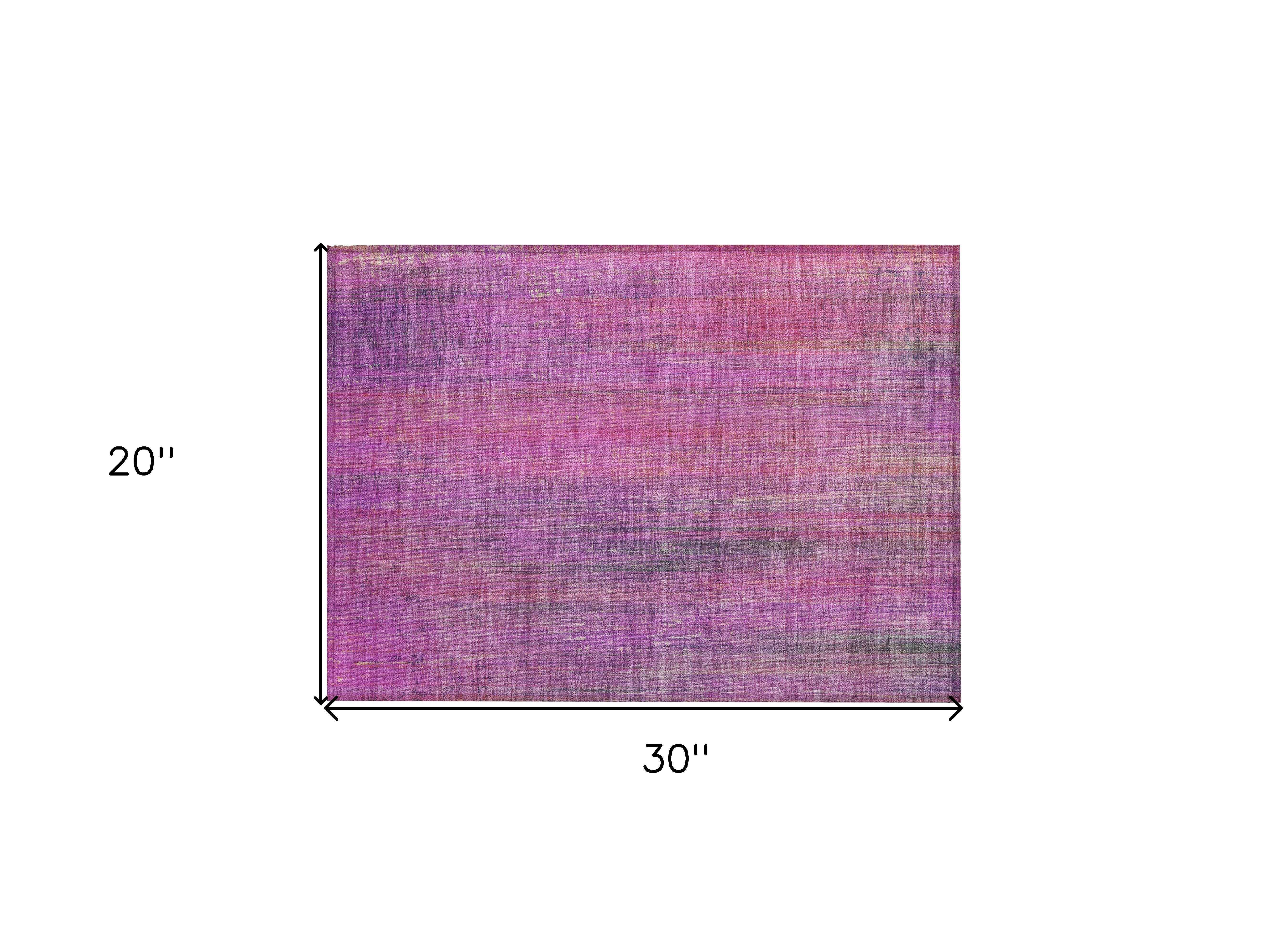 2' X 3' Lilac Striped Washable Non Skid Indoor Outdoor Area Rug