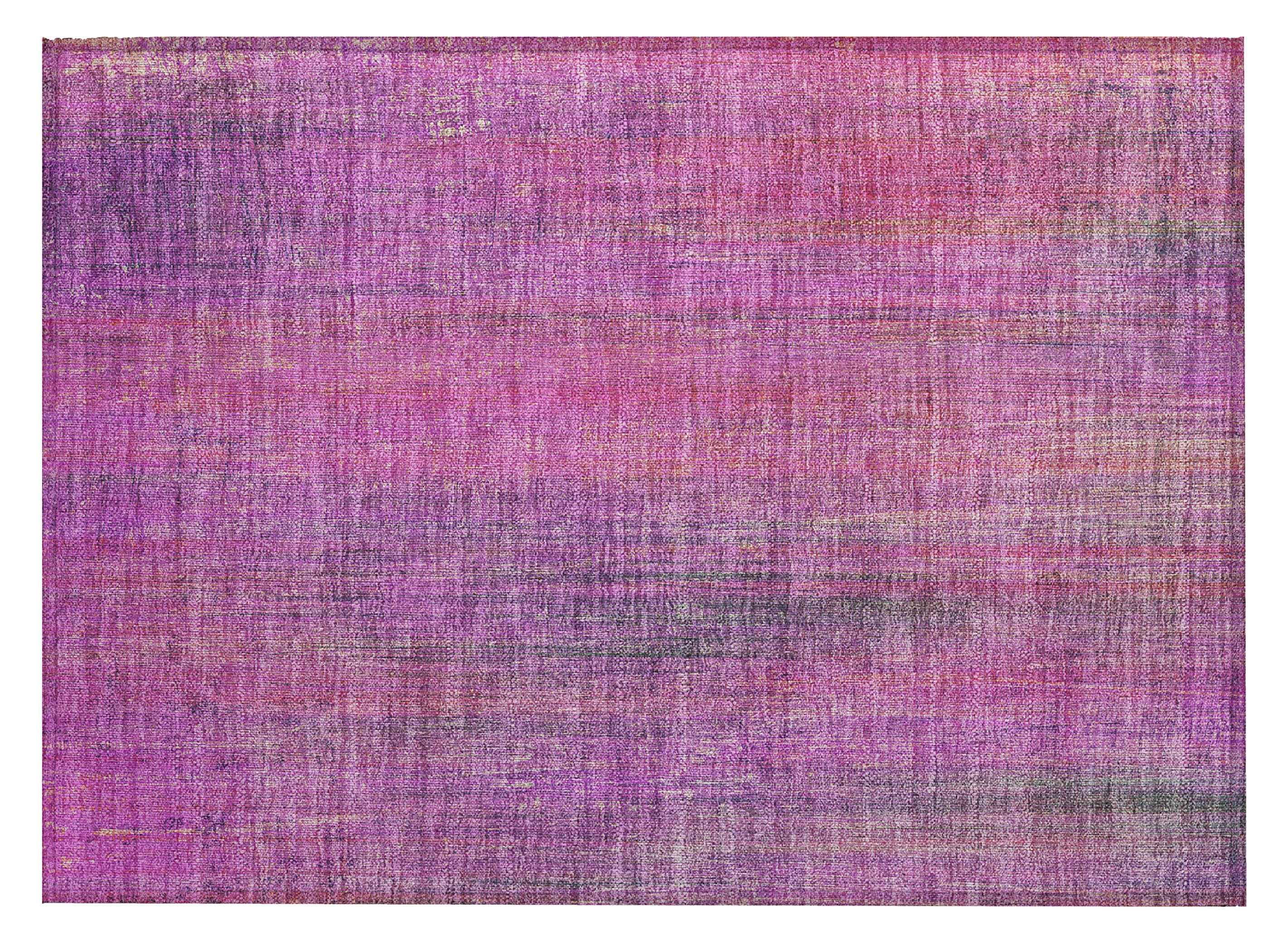 2' X 3' Lilac Striped Washable Non Skid Indoor Outdoor Area Rug