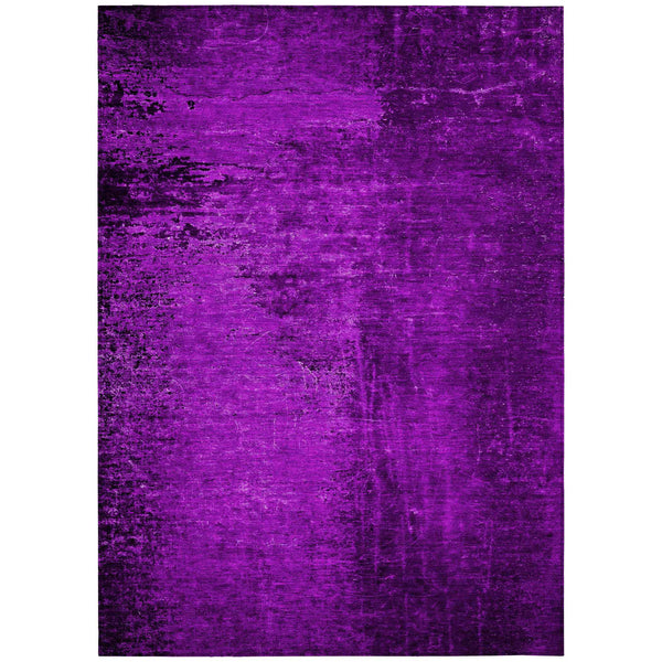 5' X 8' Purple Abstract Washable Non Skid Indoor Outdoor Area Rug