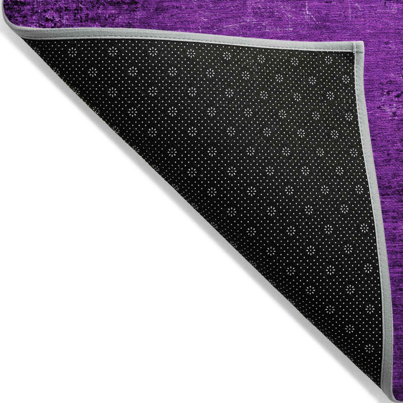 5' X 8' Purple Abstract Washable Non Skid Indoor Outdoor Area Rug