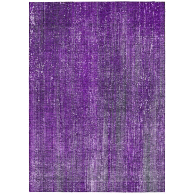 10' X 14' Purple Striped Washable Non Skid Indoor Outdoor Area Rug