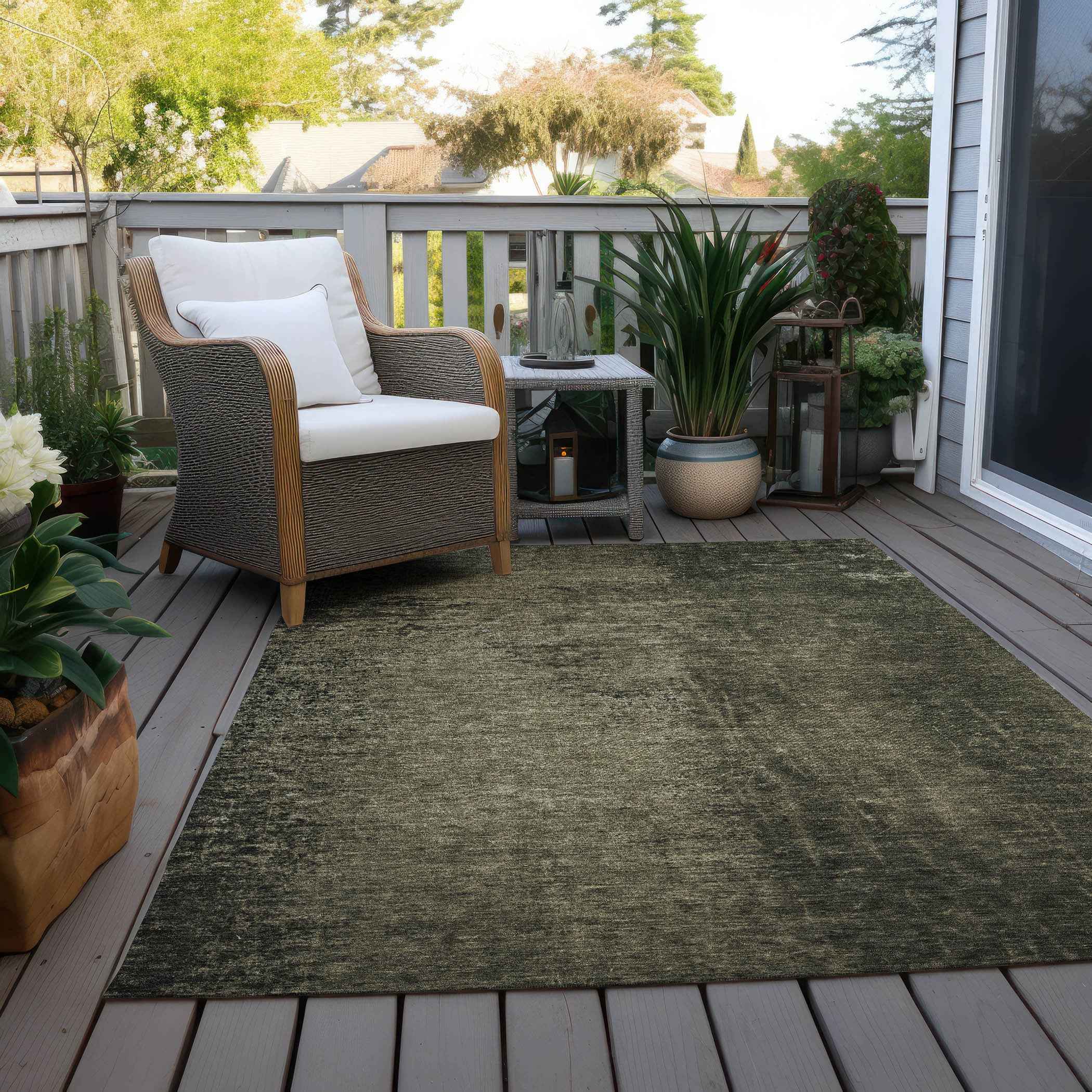 10' X 14' Gray Abstract Washable Non Skid Indoor Outdoor Area Rug