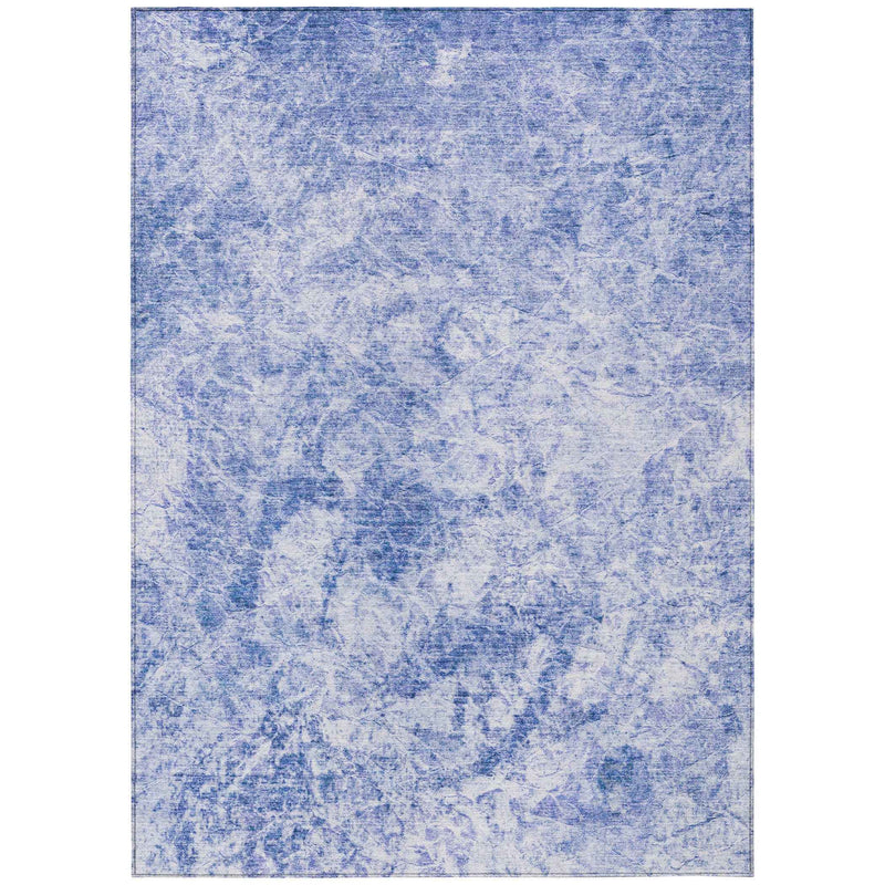 8' X 10' Blue Abstract Washable Non Skid Indoor Outdoor Area Rug