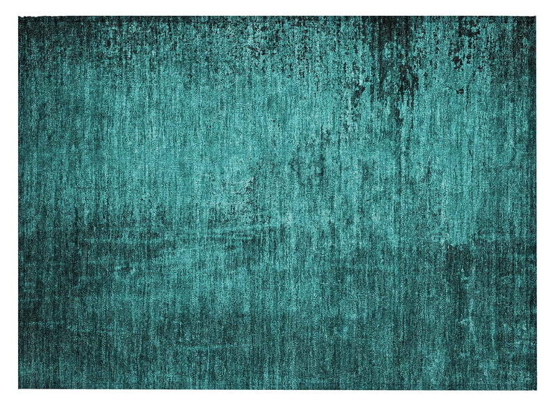 2' X 3' Teal Abstract Washable Non Skid Indoor Outdoor Area Rug