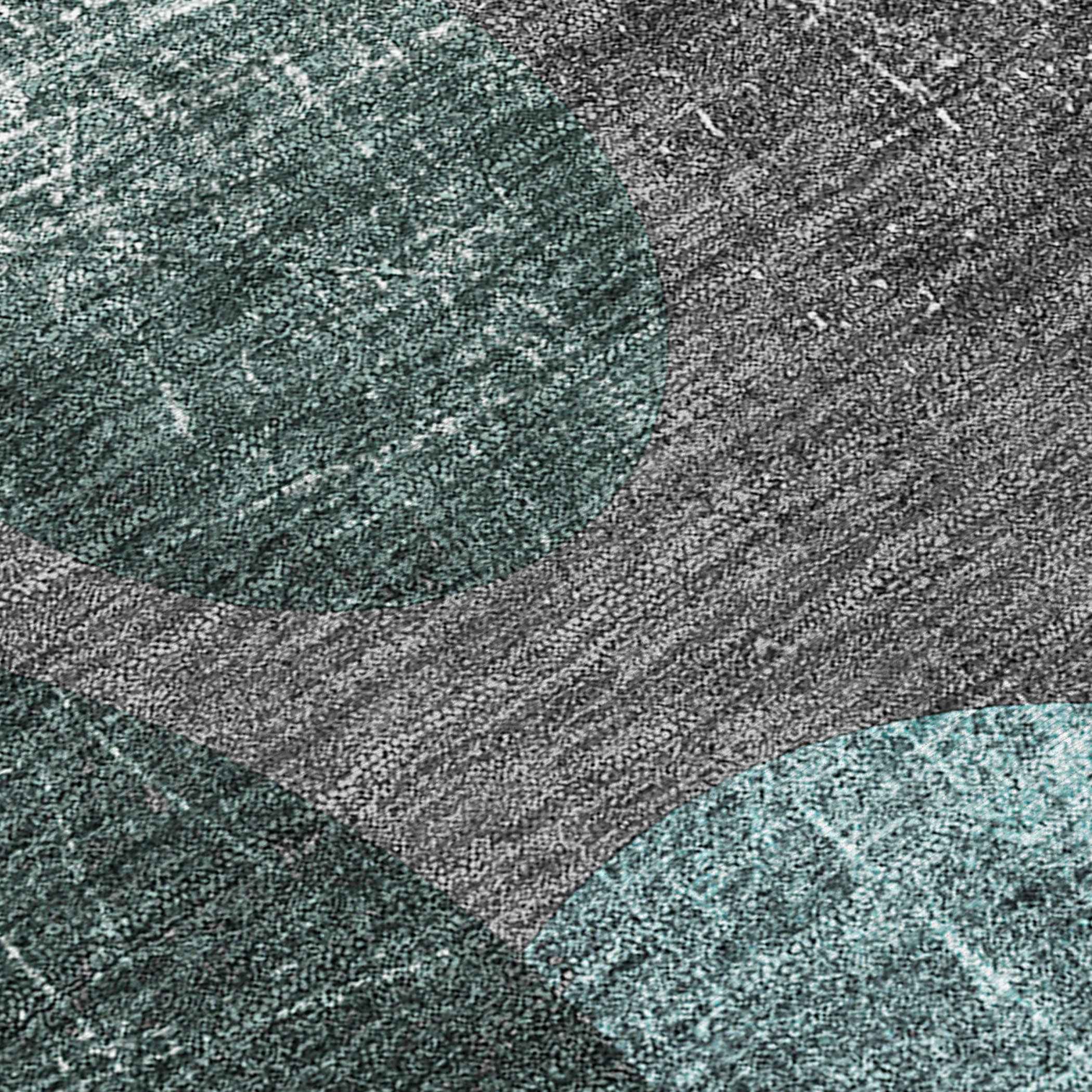 2' X 8' Gray Blue and Purple Abstract Washable Non Skid Indoor Outdoor Runner Rug