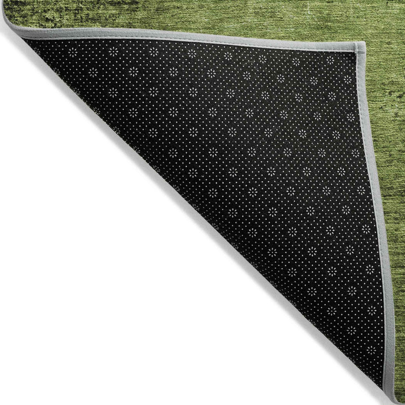 8' Runner Green Abstract Washable Non Skid Indoor Outdoor Runner Rug