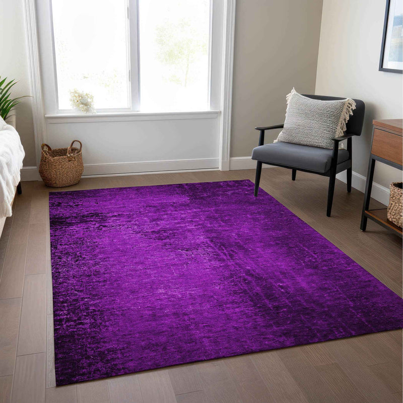 10' X 14' Purple Abstract Washable Non Skid Indoor Outdoor Area Rug