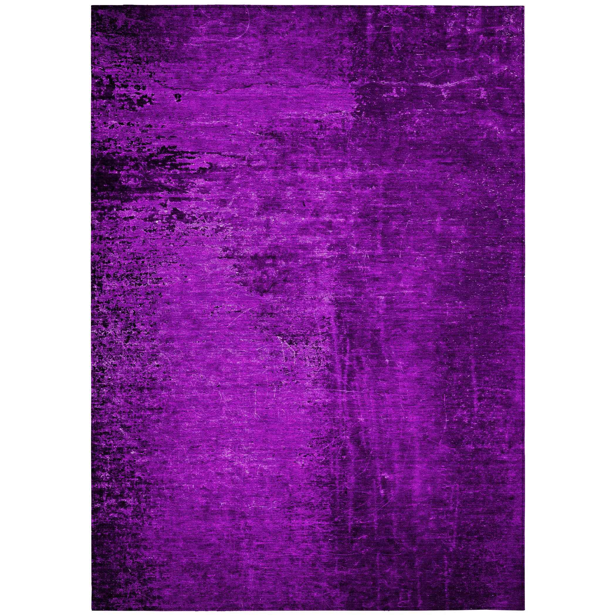 10' X 14' Purple Abstract Washable Non Skid Indoor Outdoor Area Rug