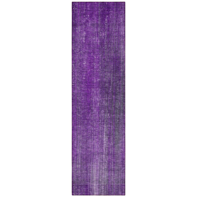 8' Runner Purple Striped Washable Non Skid Indoor Outdoor Runner Rug