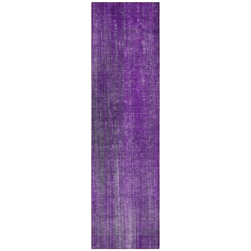 8' Runner Purple Striped Washable Non Skid Indoor Outdoor Runner Rug