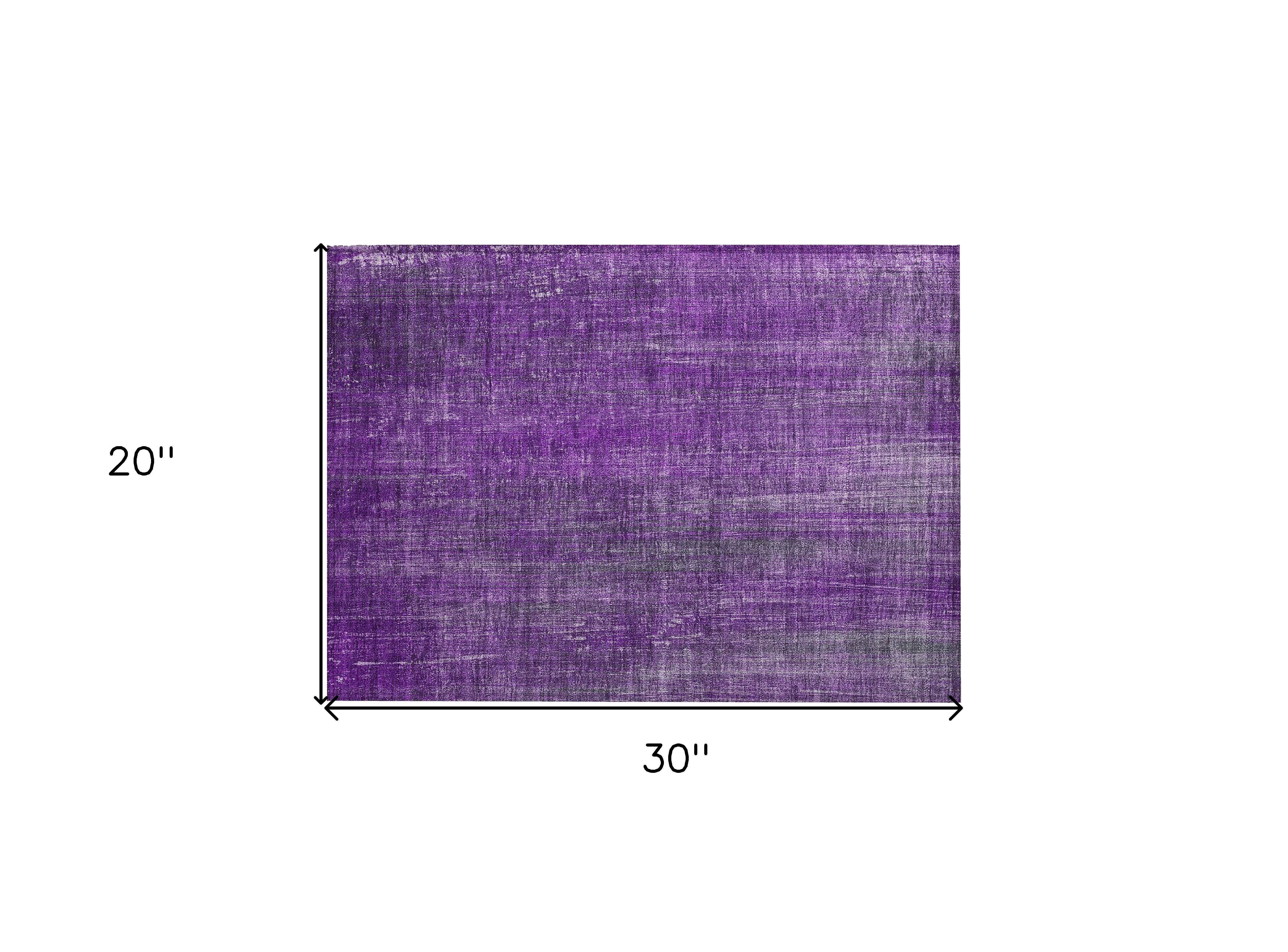 2' X 3' Purple Striped Washable Non Skid Indoor Outdoor Area Rug