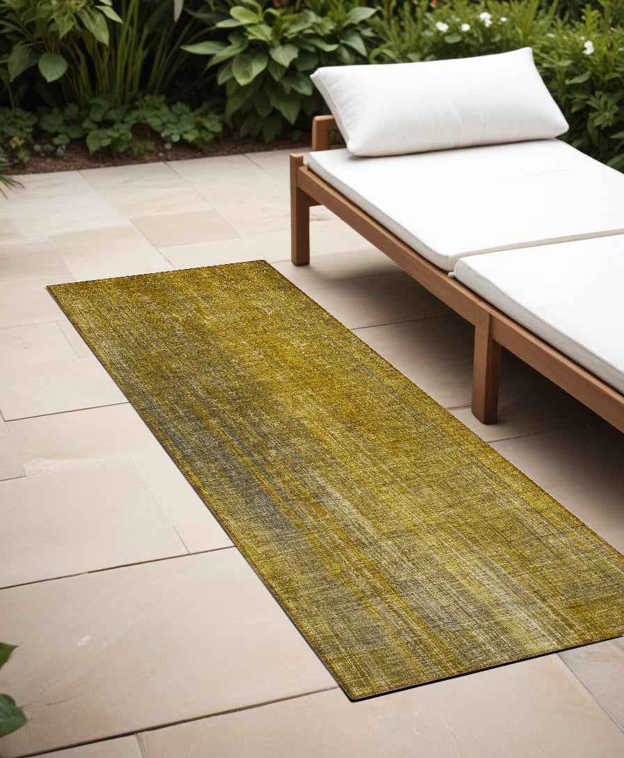 8' Runner Chocolate Striped Washable Non Skid Indoor Outdoor Runner Rug