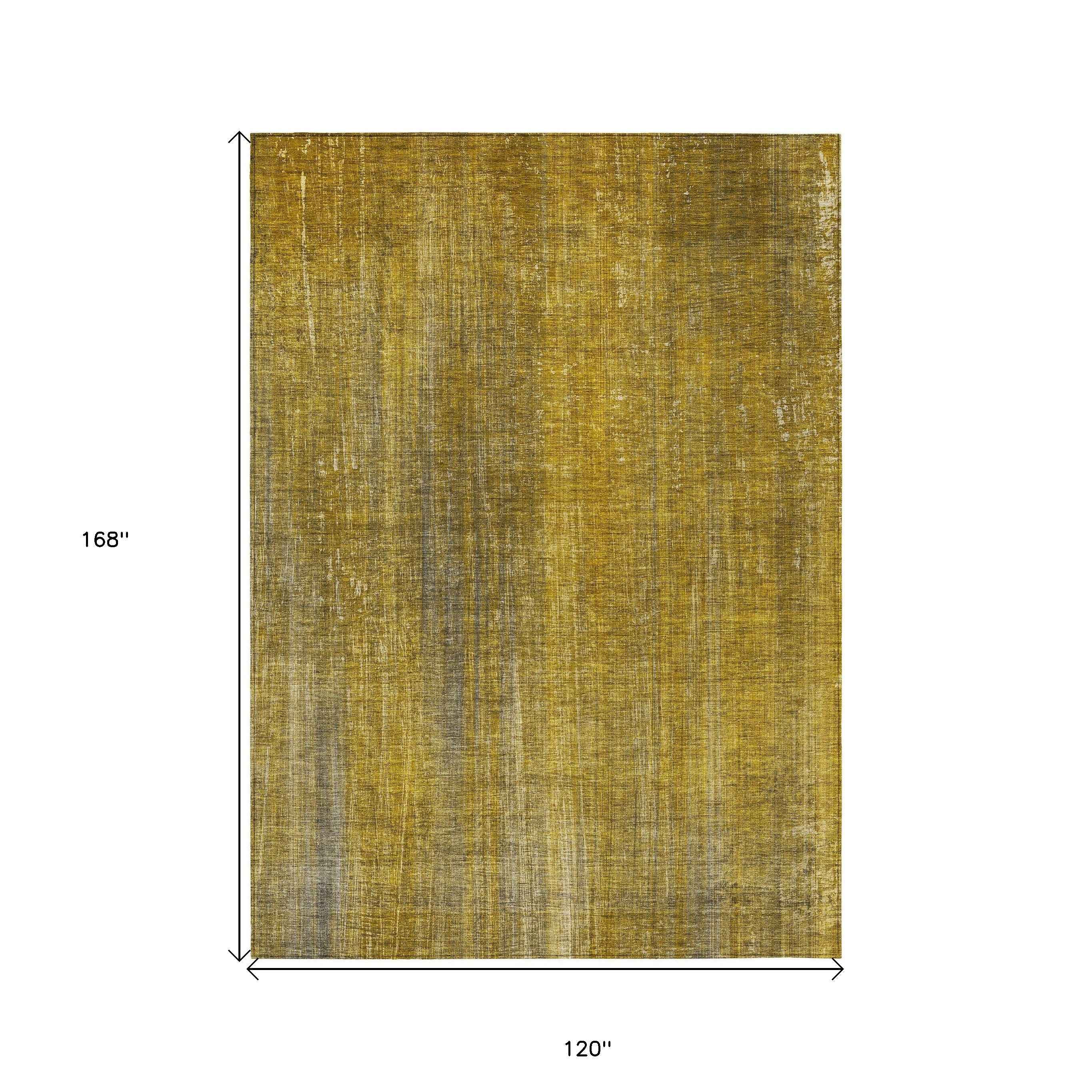 10' X 14' Chocolate Striped Washable Non Skid Indoor Outdoor Area Rug