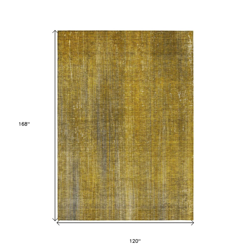 10' X 14' Chocolate Striped Washable Non Skid Indoor Outdoor Area Rug