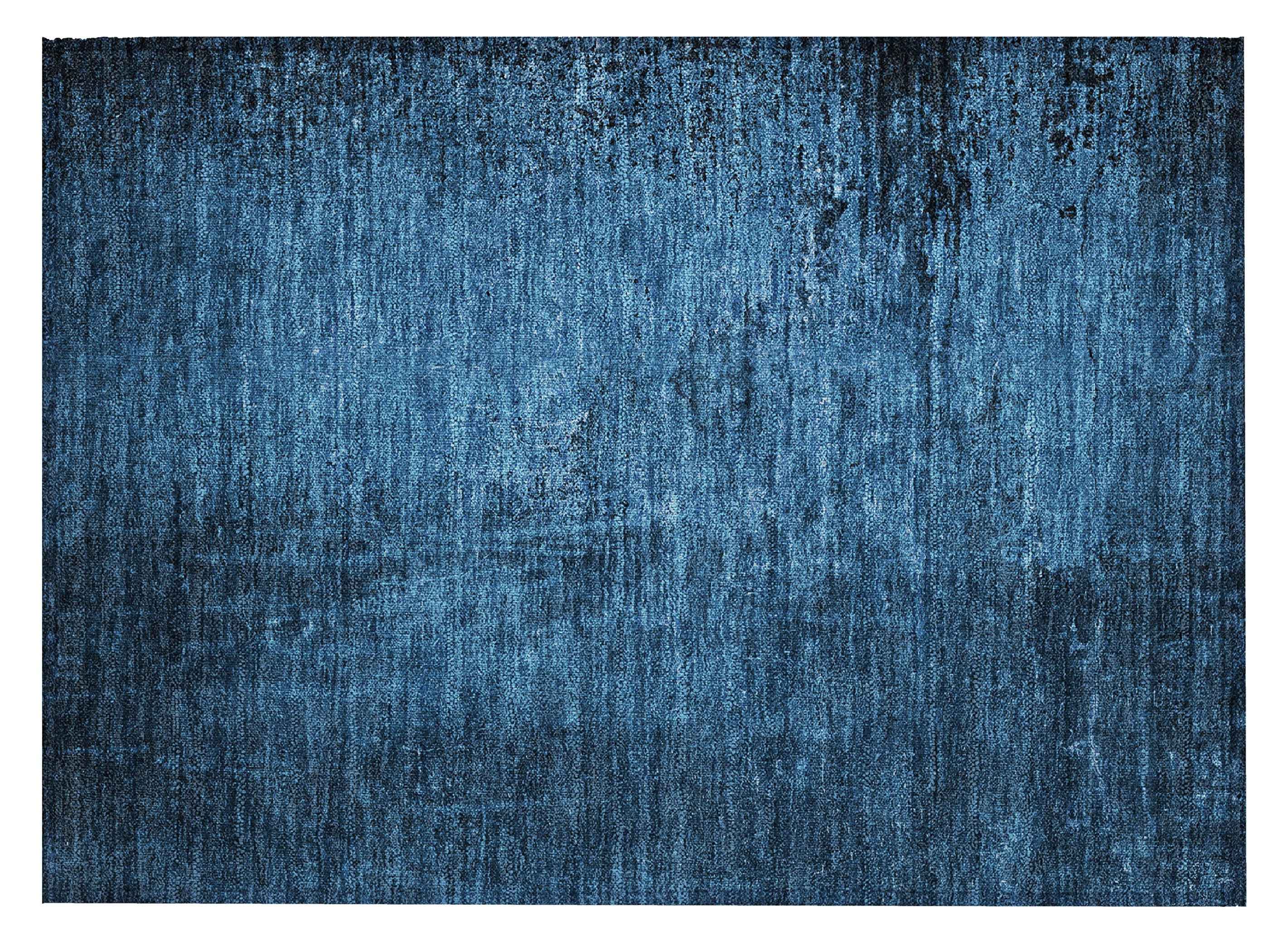 2' X 3' Navy Blue Abstract Washable Non Skid Indoor Outdoor Area Rug