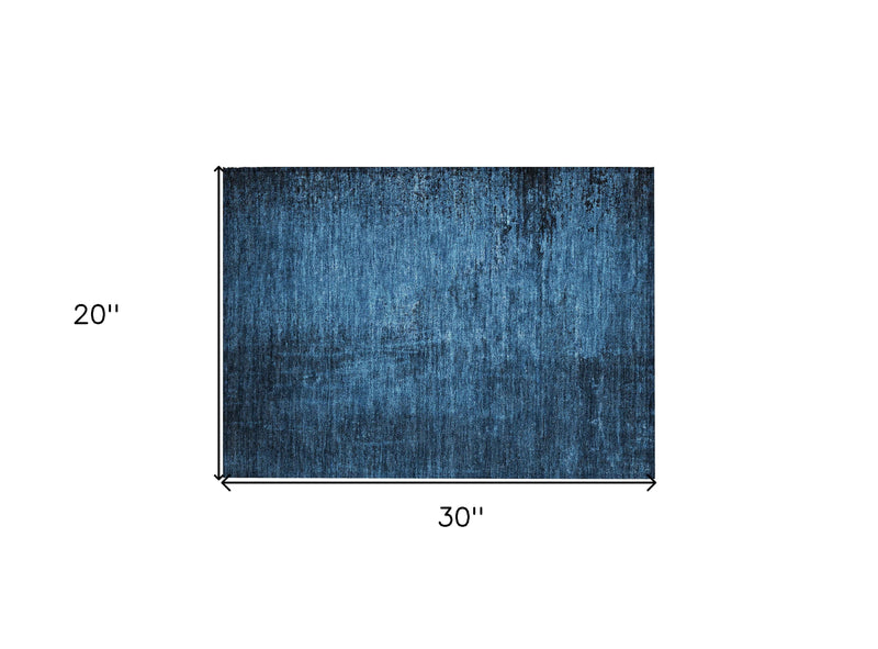 2' X 3' Navy Blue Abstract Washable Non Skid Indoor Outdoor Area Rug