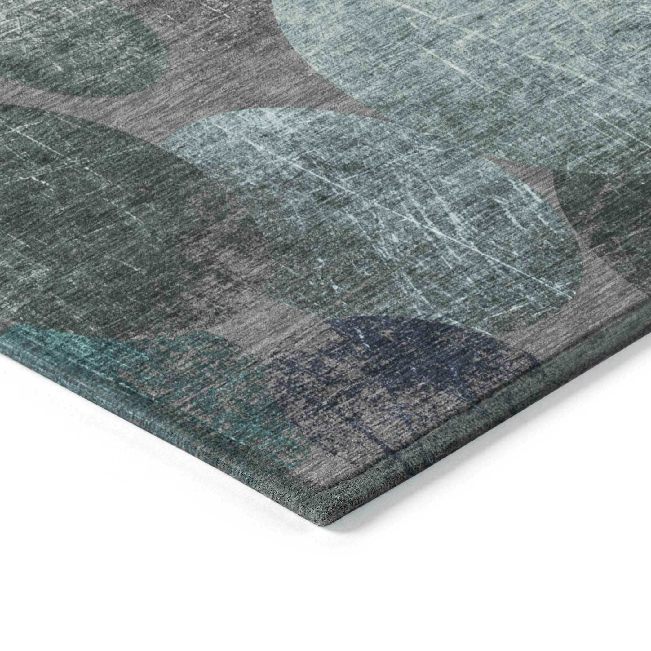 3' X 5' Gray Blue and Purple Abstract Washable Non Skid Indoor Outdoor Area Rug