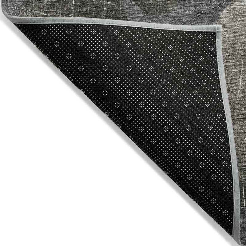 3' X 5' Brown Beige and Ivory Abstract Washable Non Skid Indoor Outdoor Area Rug