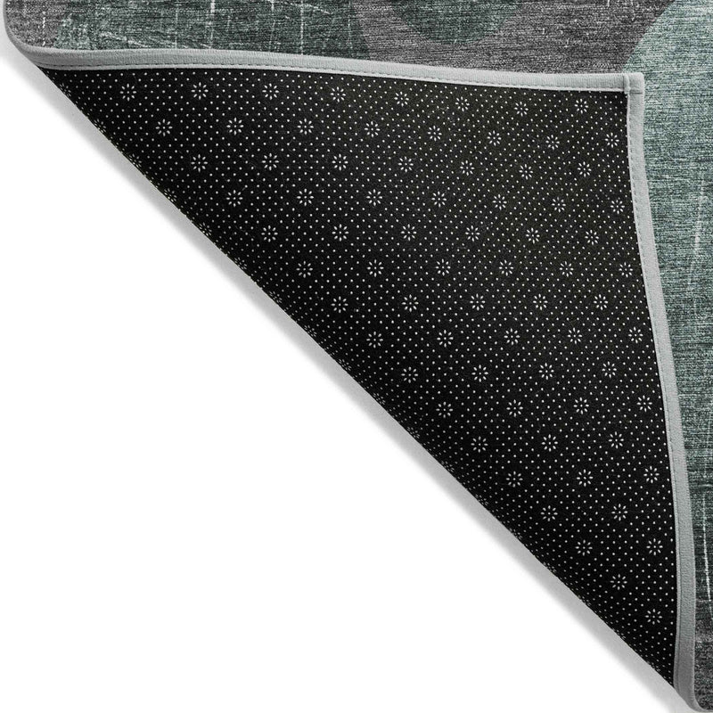 9' X 12' Gray Blue and Purple Abstract Washable Non Skid Indoor Outdoor Area Rug