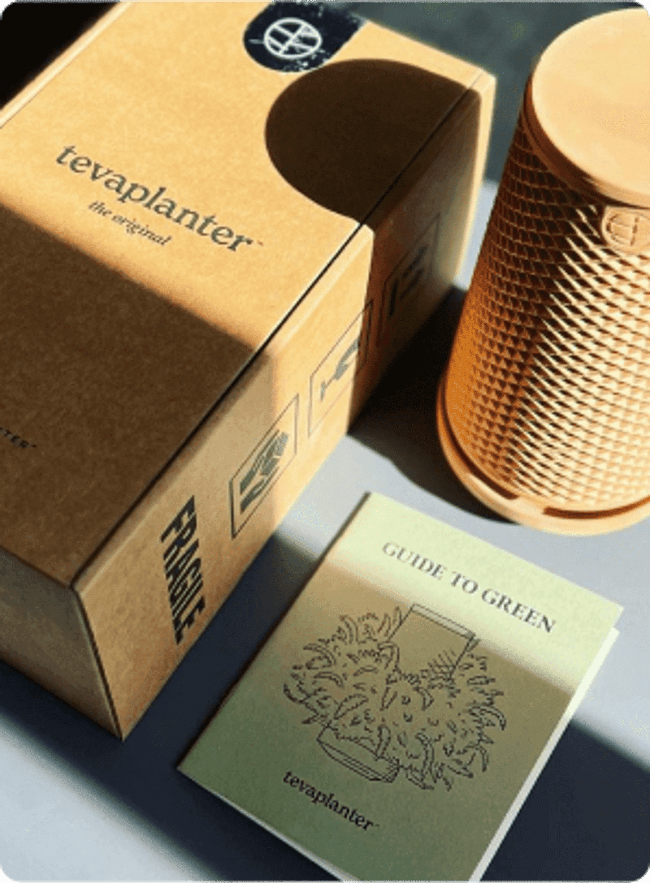 Tevaplanter self-watering planter box with guide card and planter with lid
