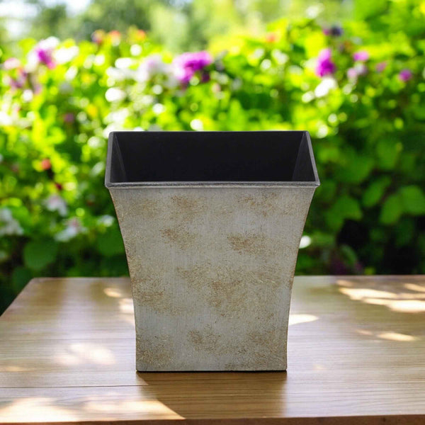 7" Gray Recycled Plastic Indoor Outdoor Square Pot Planter Default Title