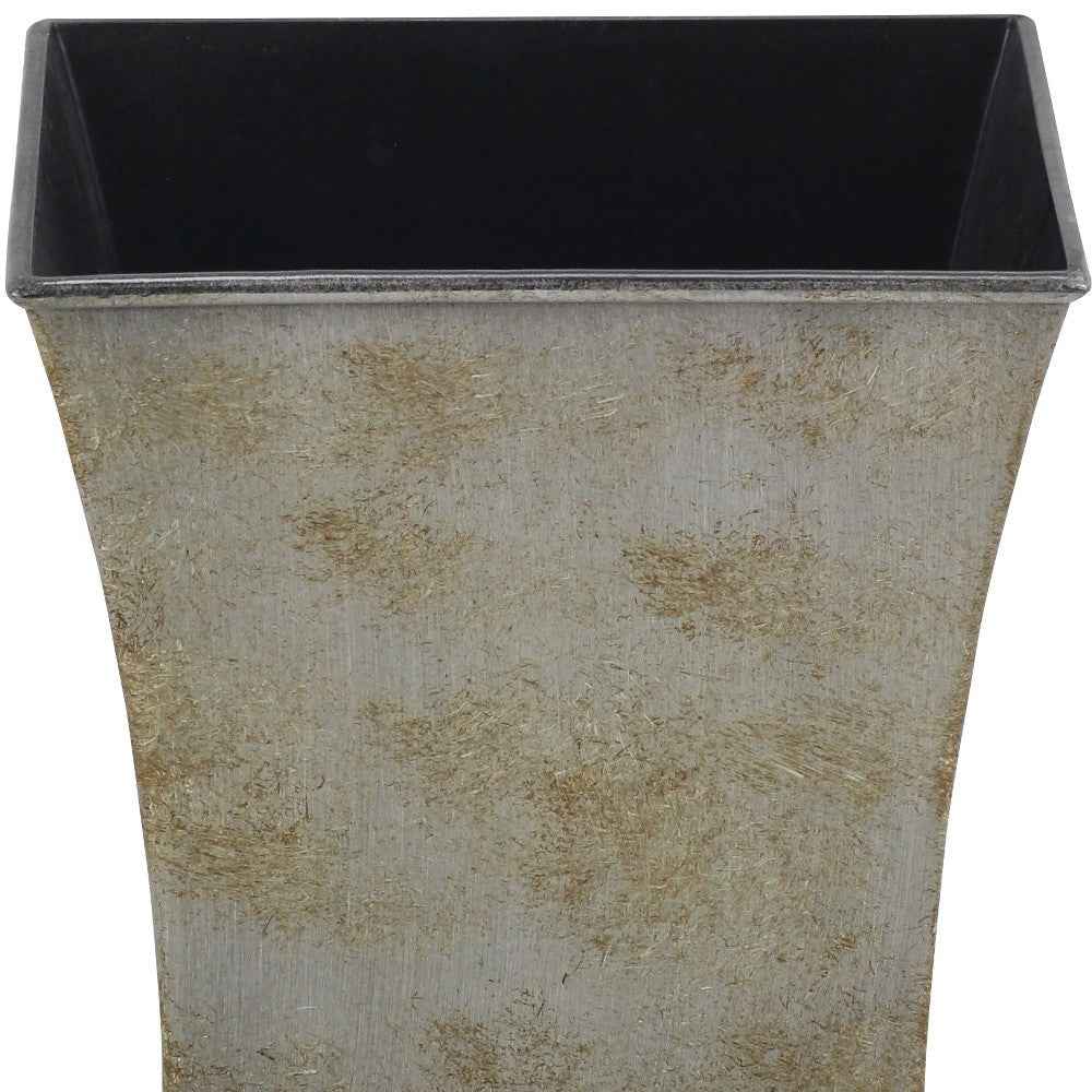 7" Gray Recycled Plastic Indoor Outdoor Square Pot Planter