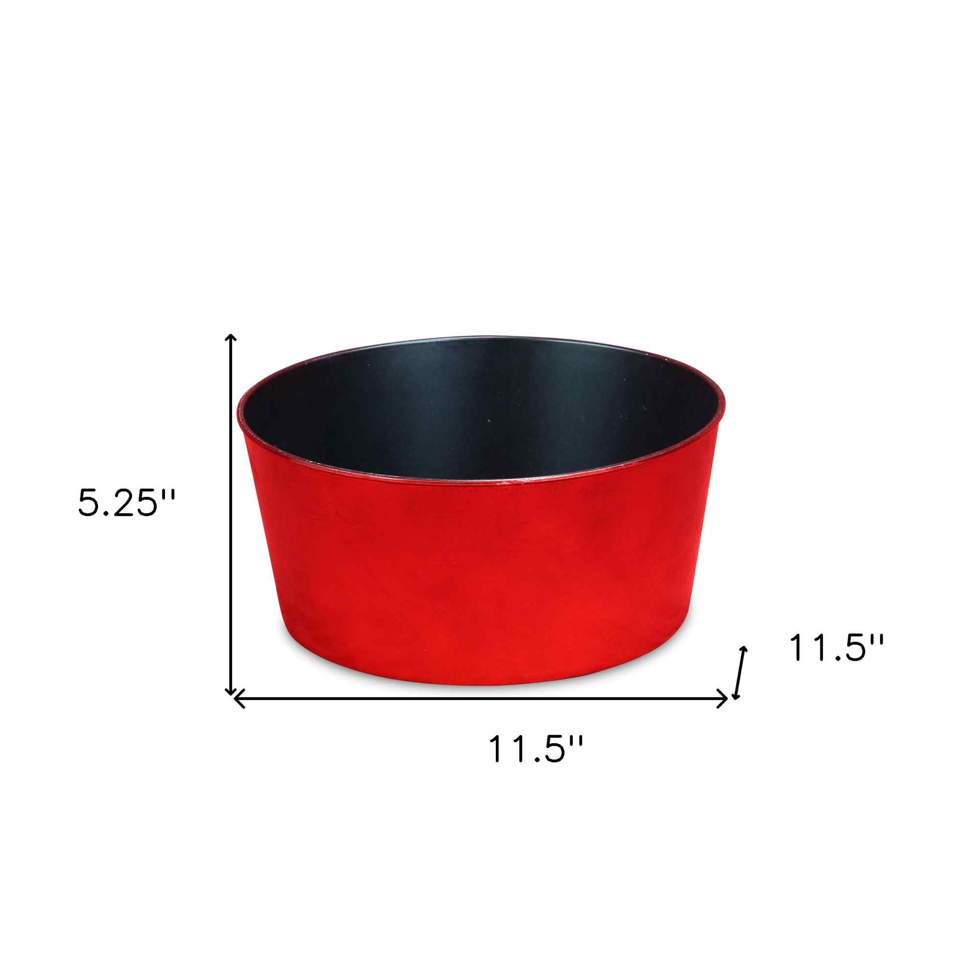 12" Red Recycled Plastic Indoor Outdoor Round Pot Planter - Sports & Outdoor