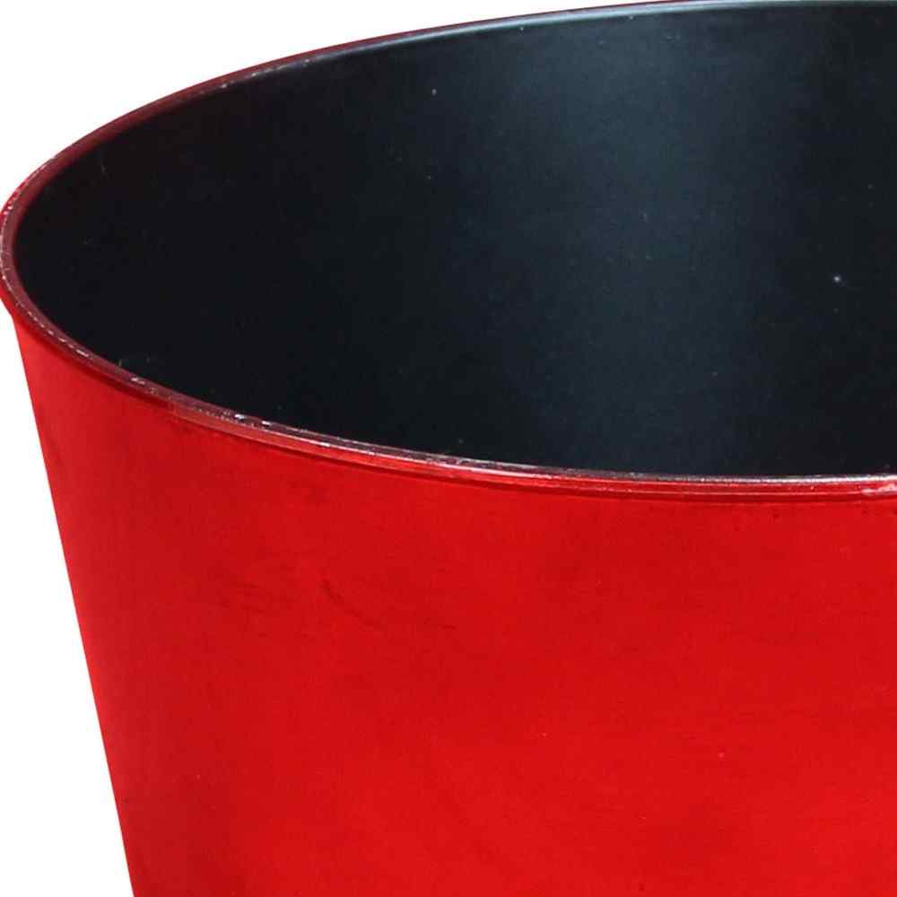 12" Red Recycled Plastic Indoor Outdoor Round Pot Planter - Sports & Outdoor