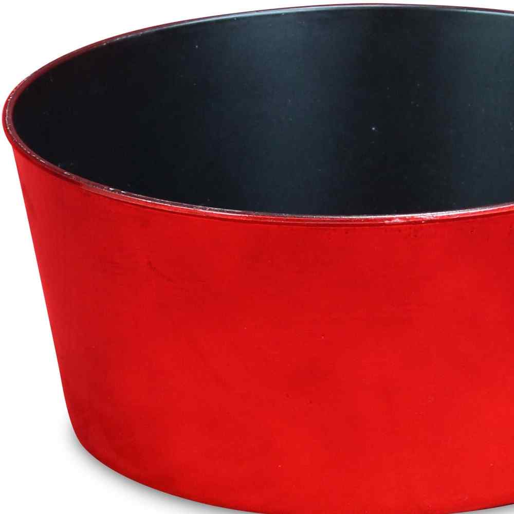 12" Red Recycled Plastic Indoor Outdoor Round Pot Planter - Sports & Outdoor