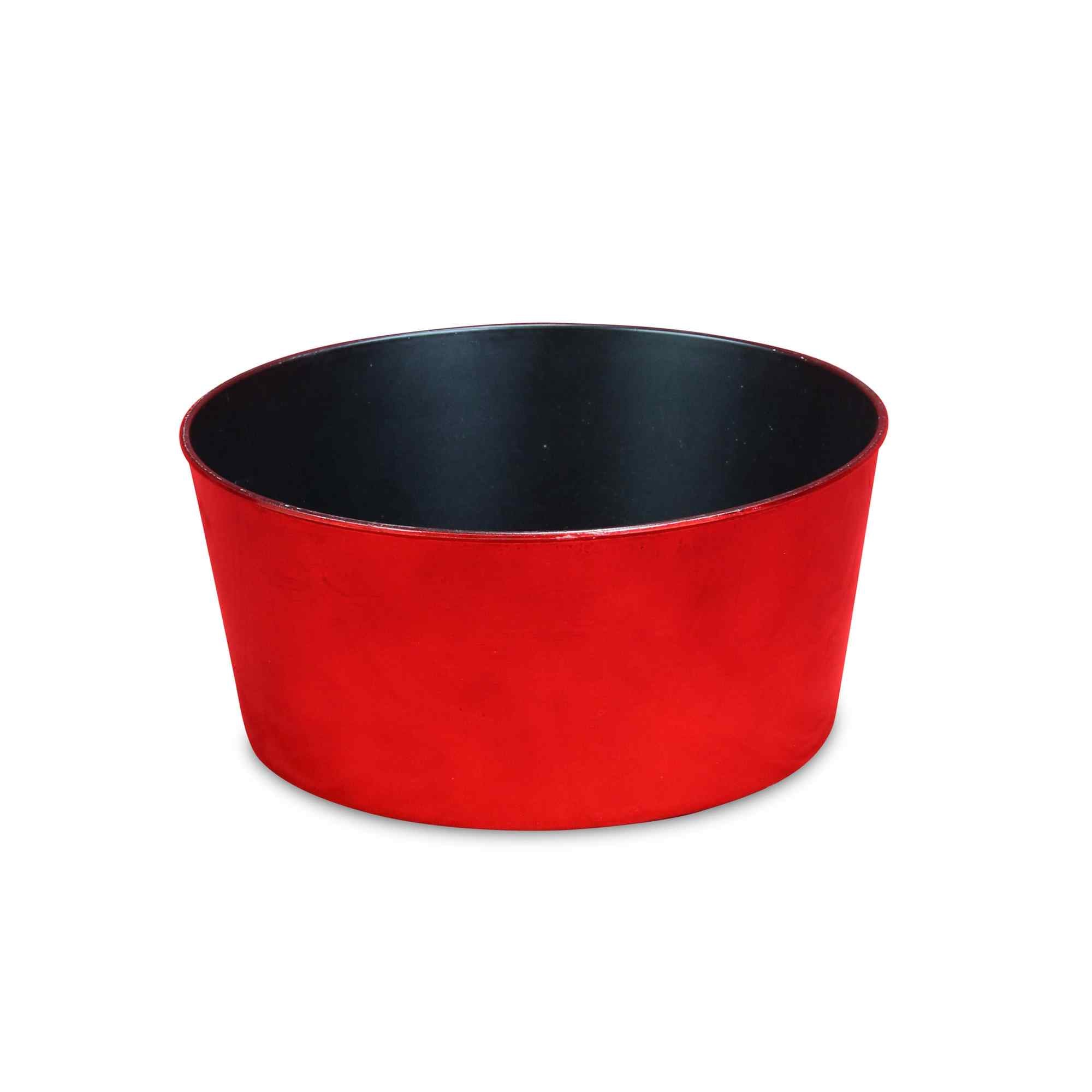 12" Red Recycled Plastic Indoor Outdoor Round Pot Planter - Sports & Outdoor