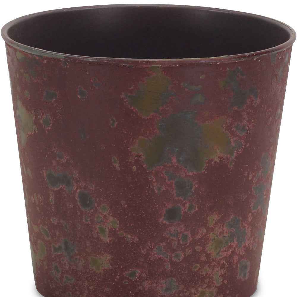 7" Red Recycled Plastic Indoor Outdoor Round Pot Planter