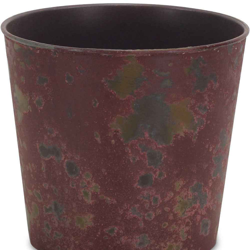 7" Red Recycled Plastic Indoor Outdoor Round Pot Planter