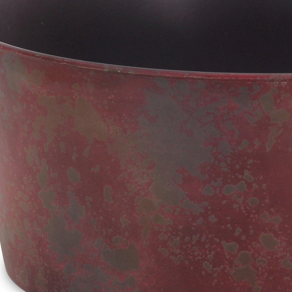 12" Red Recycled Plastic Indoor Outdoor Round Pot Planter - Sports & Outdoor