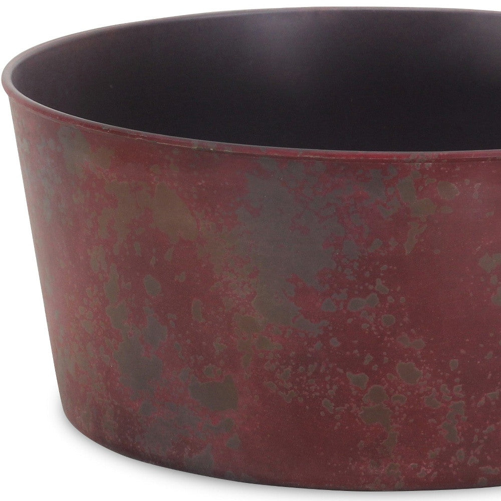 12" Red Recycled Plastic Indoor Outdoor Round Pot Planter - Sports & Outdoor