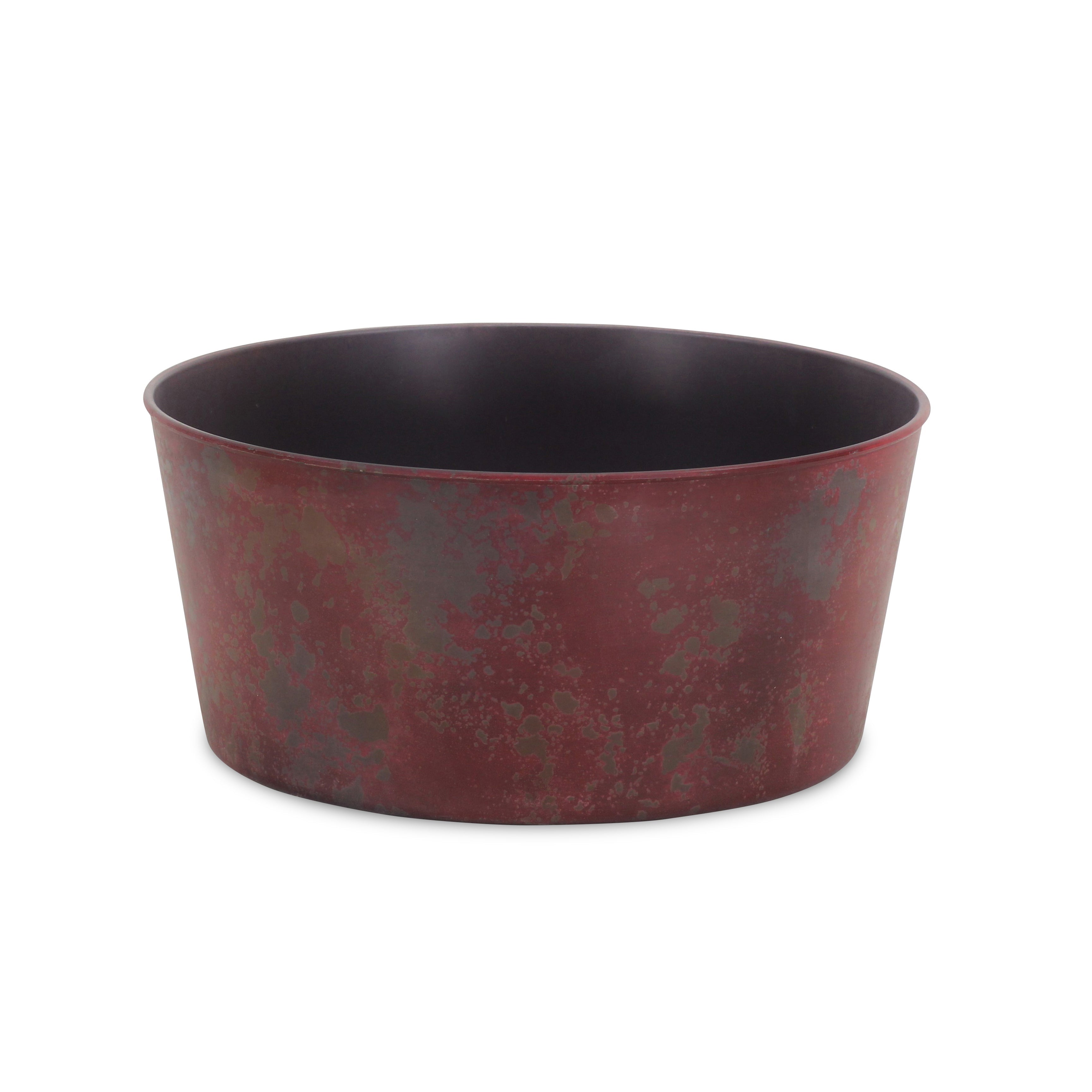 12" Red Recycled Plastic Indoor Outdoor Round Pot Planter - Sports & Outdoor