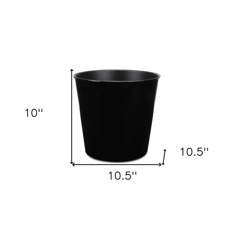 11" Black Recycled Plastic Indoor Outdoor Round Pot Planter - Sports & Outdoor
