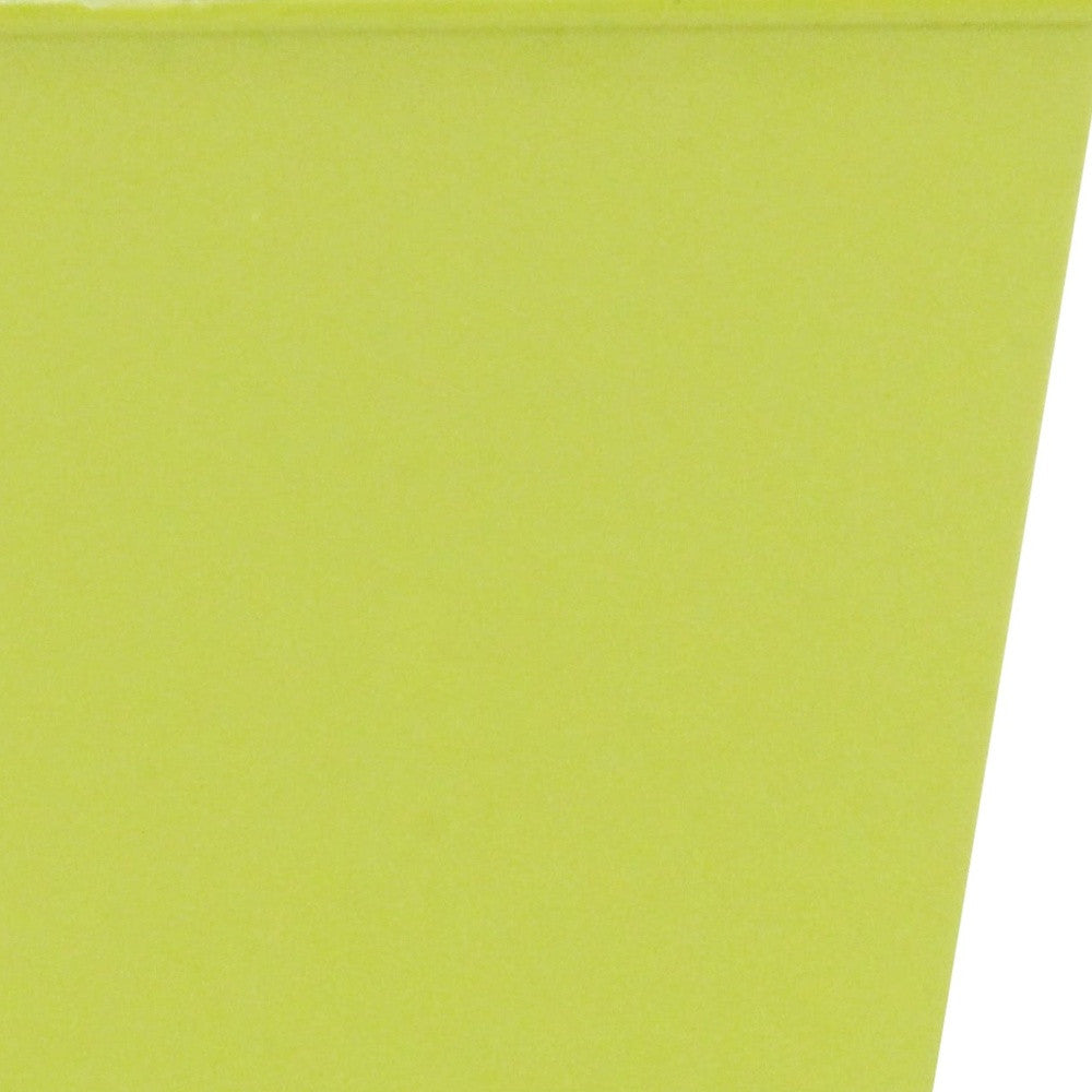 Lime green square plastic planter with smooth panel finish