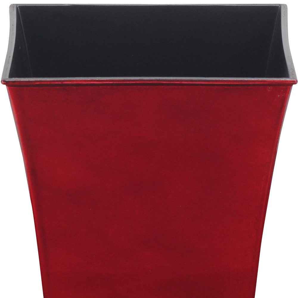7" Red Recycled Plastic Indoor Outdoor Square Pot Planter Default Title